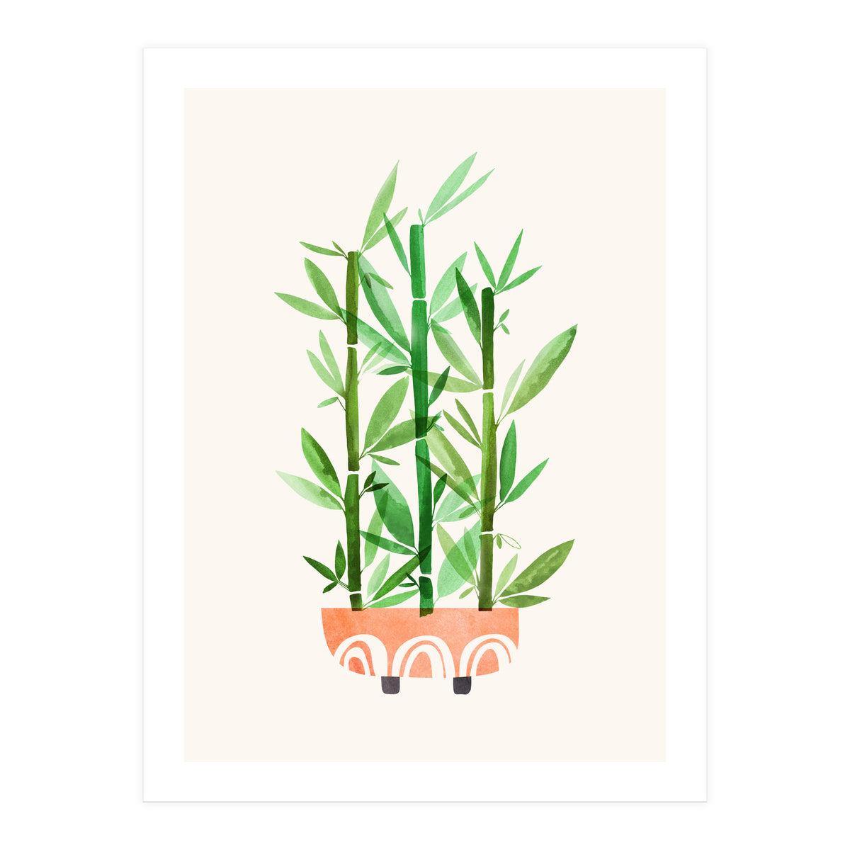 Happy Bamboo Houseplant (Print Only)