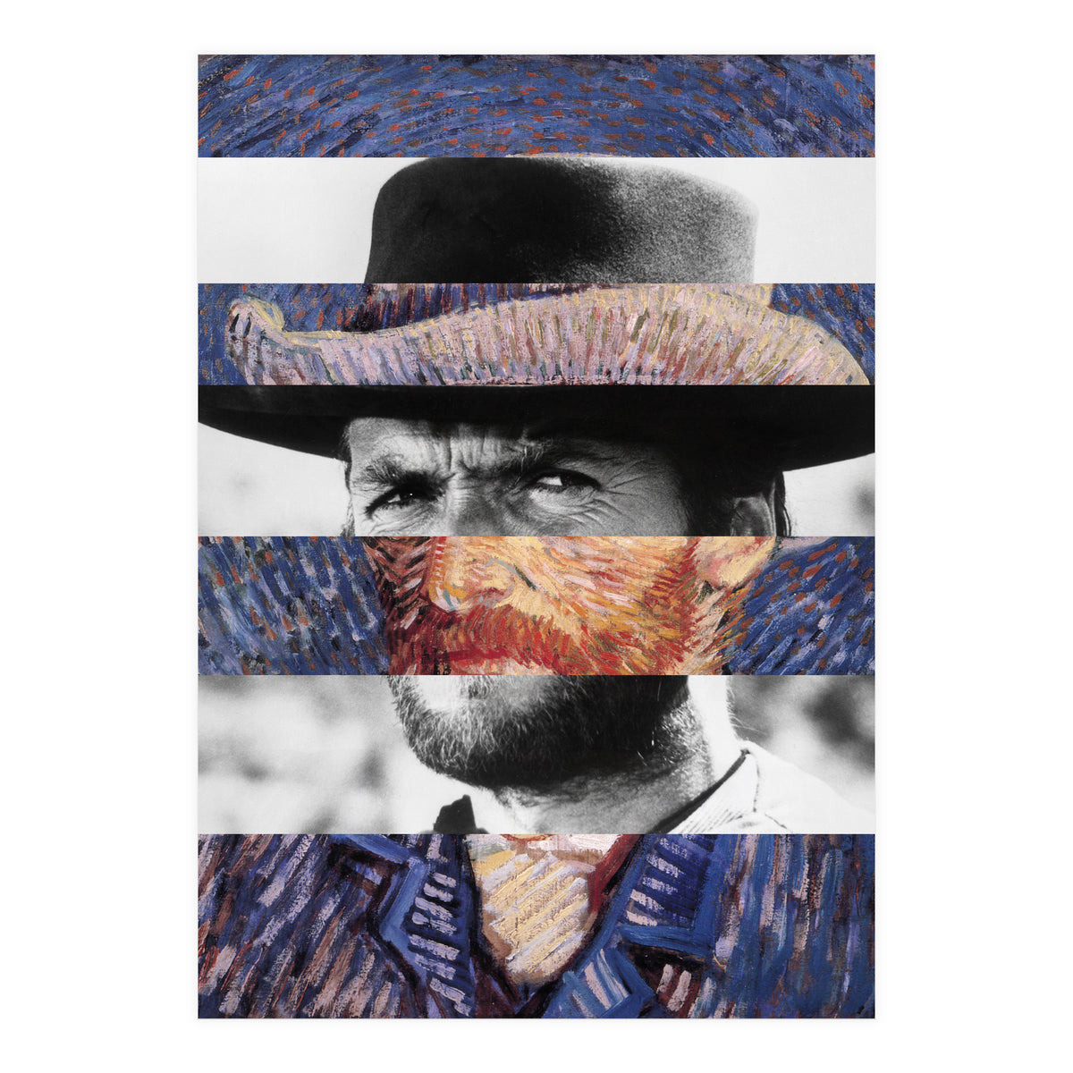 Van Gogh's Self Portrait & Clint Eastwood (Print Only)