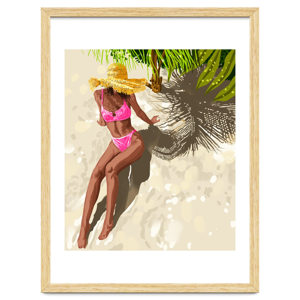 Sky above, sand below, peace within poster, Woman of color fashion black woman on the bikini beach