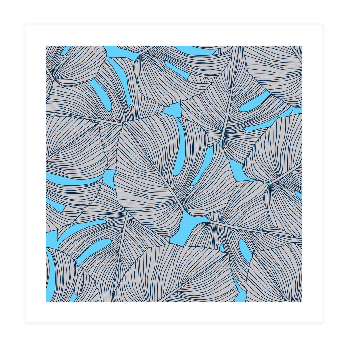 Leaves On Blue (Print Only)