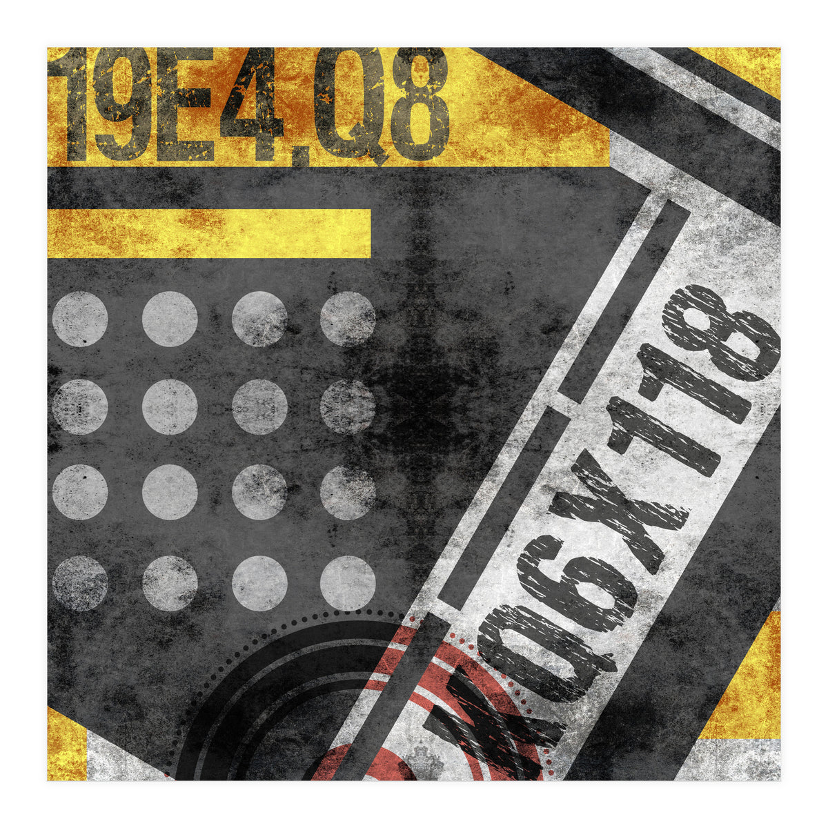 Abstract Industrial Black And Yellow (Print Only)