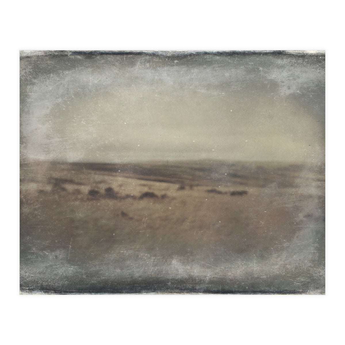 Bleak winter landscape of Saddleworth Moor  (Print Only)