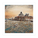 Boat In Venice San Mark`s Basilica Italian Tour Vintage (Print Only) thumbnail