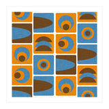 70s Cube Geo Orange Blue  (Print Only) thumbnail