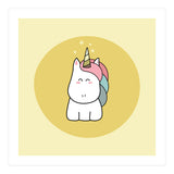 Kawaii Cute Unicorn (Print Only) thumbnail