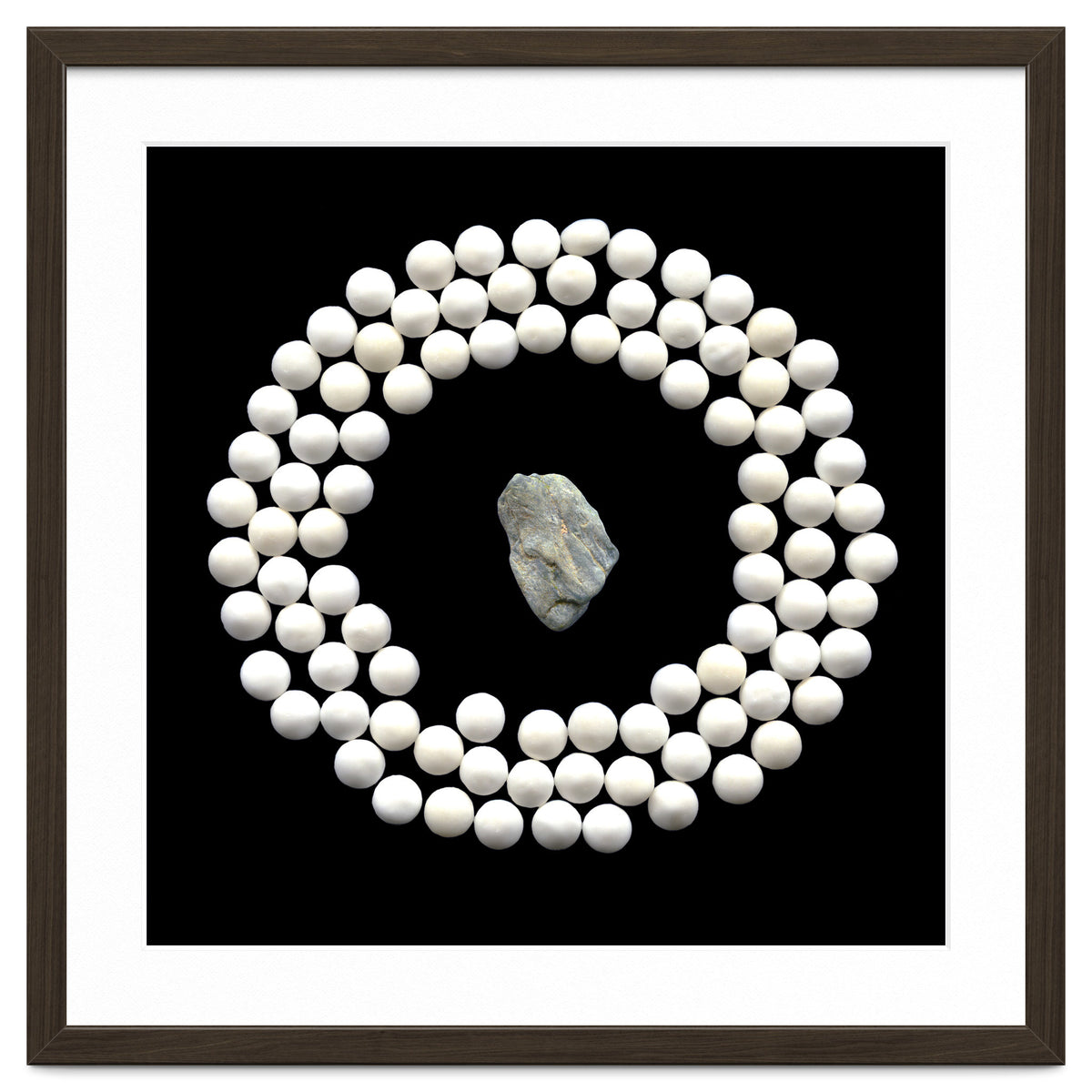 White pearls and stone