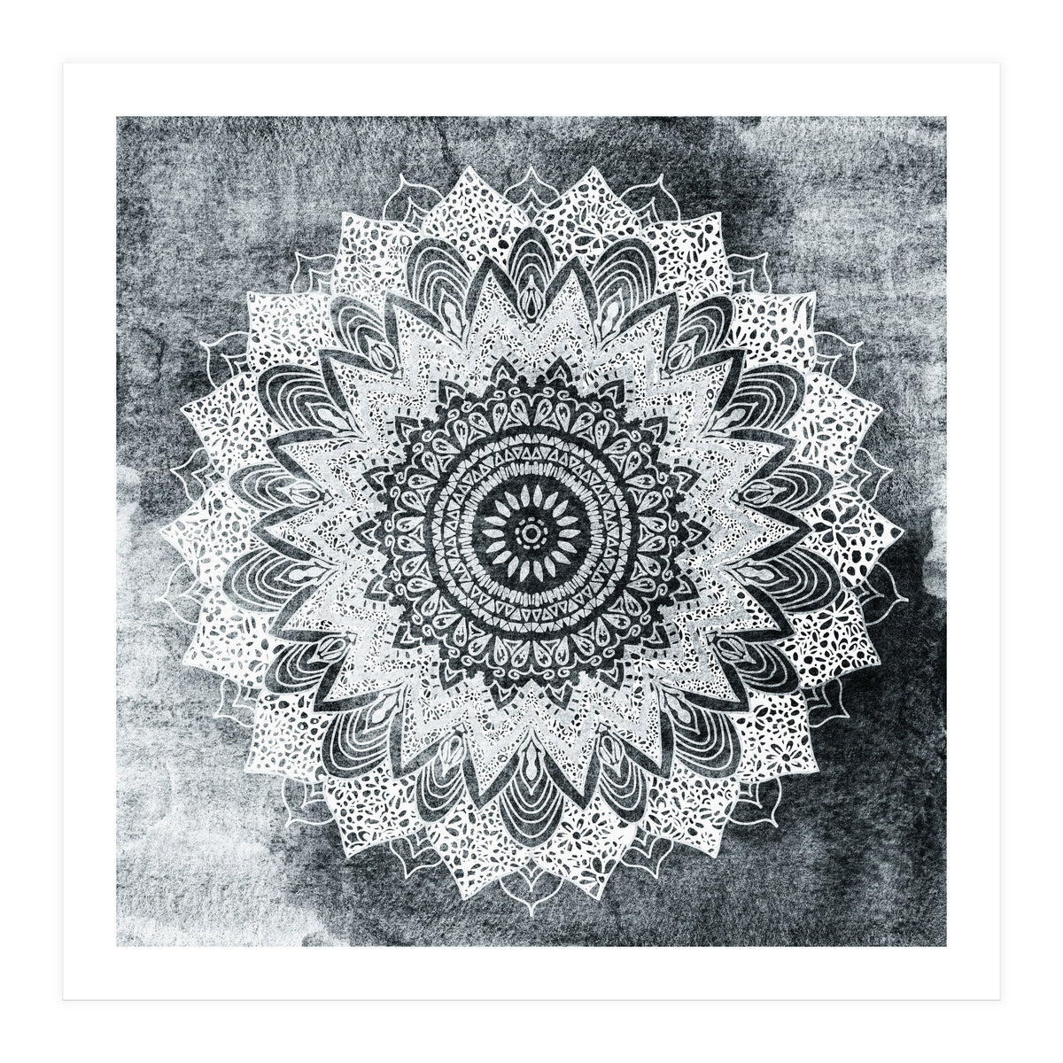 Bohochic Mandala In Gray (Print Only)