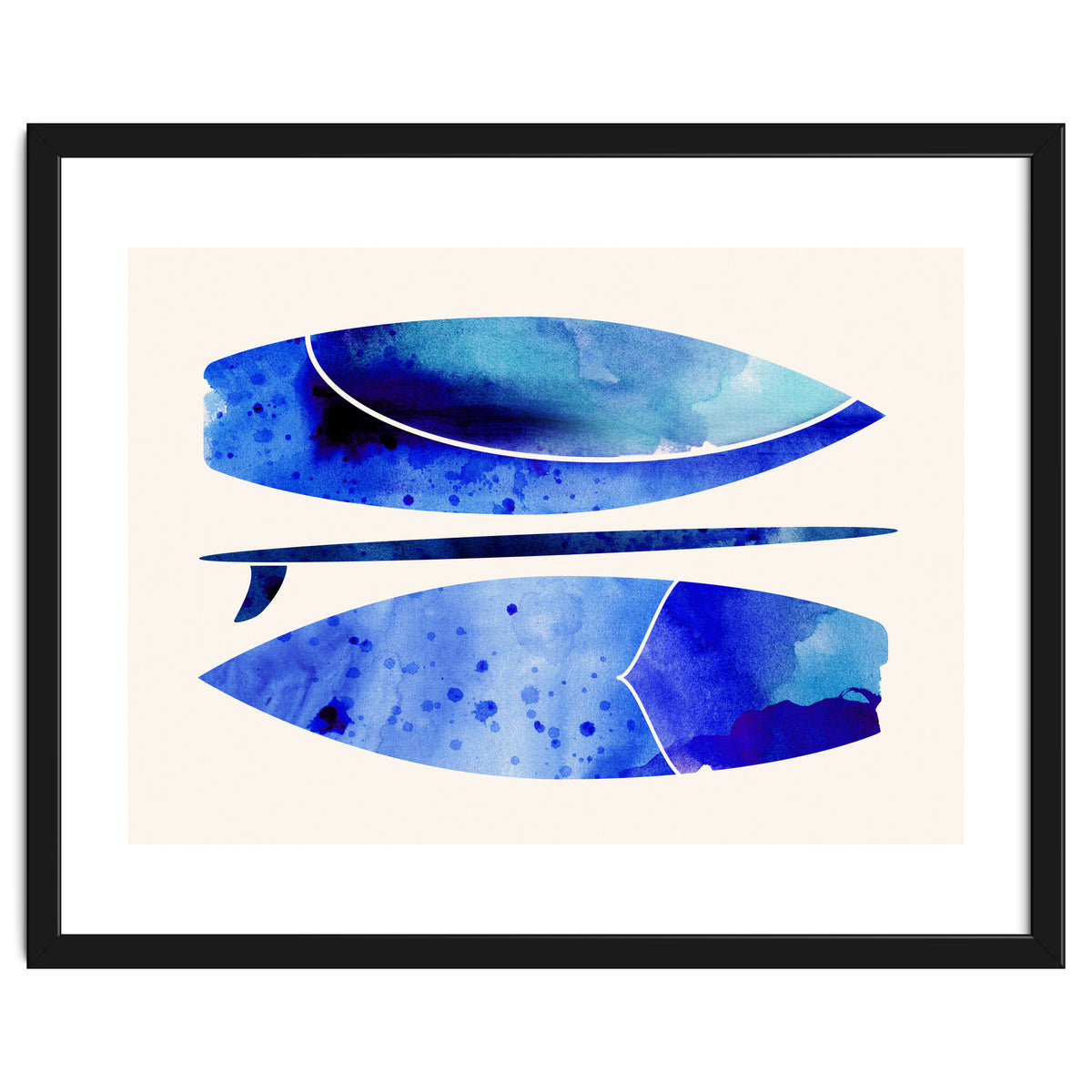 Indigo Surfboard Watercolor