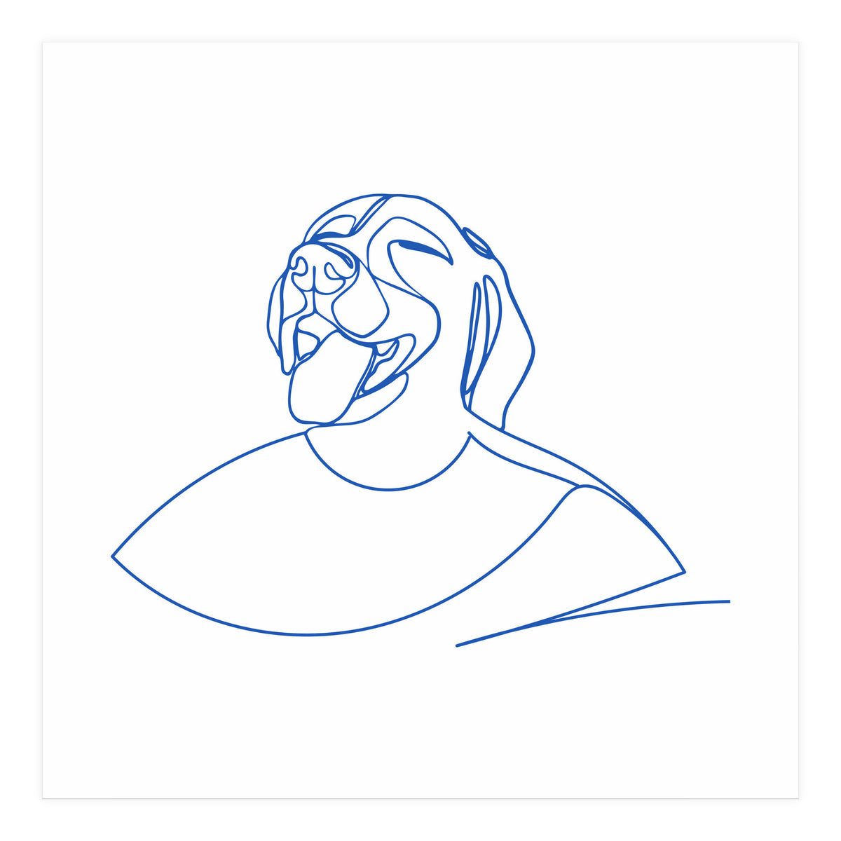 One Line Art Female Dog  (Print Only)
