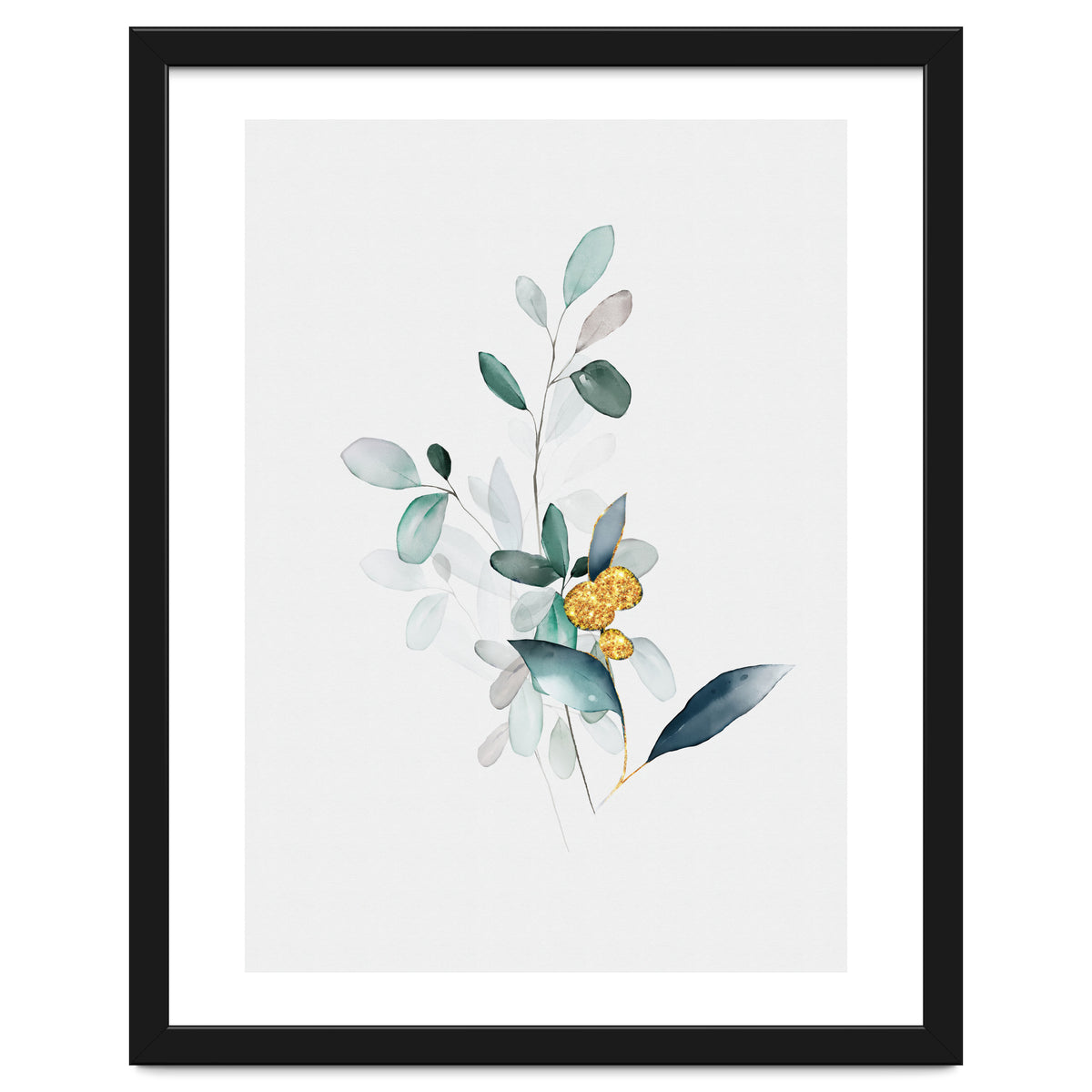Modern Botanical Gold & Sage Study 02