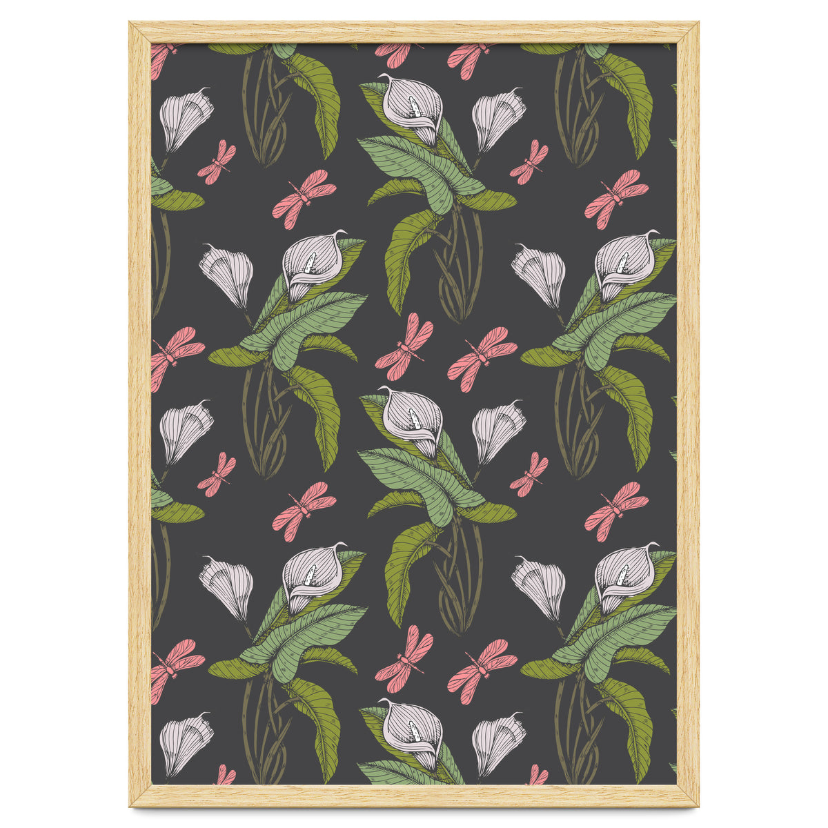 Hand drawn floral dark - 03