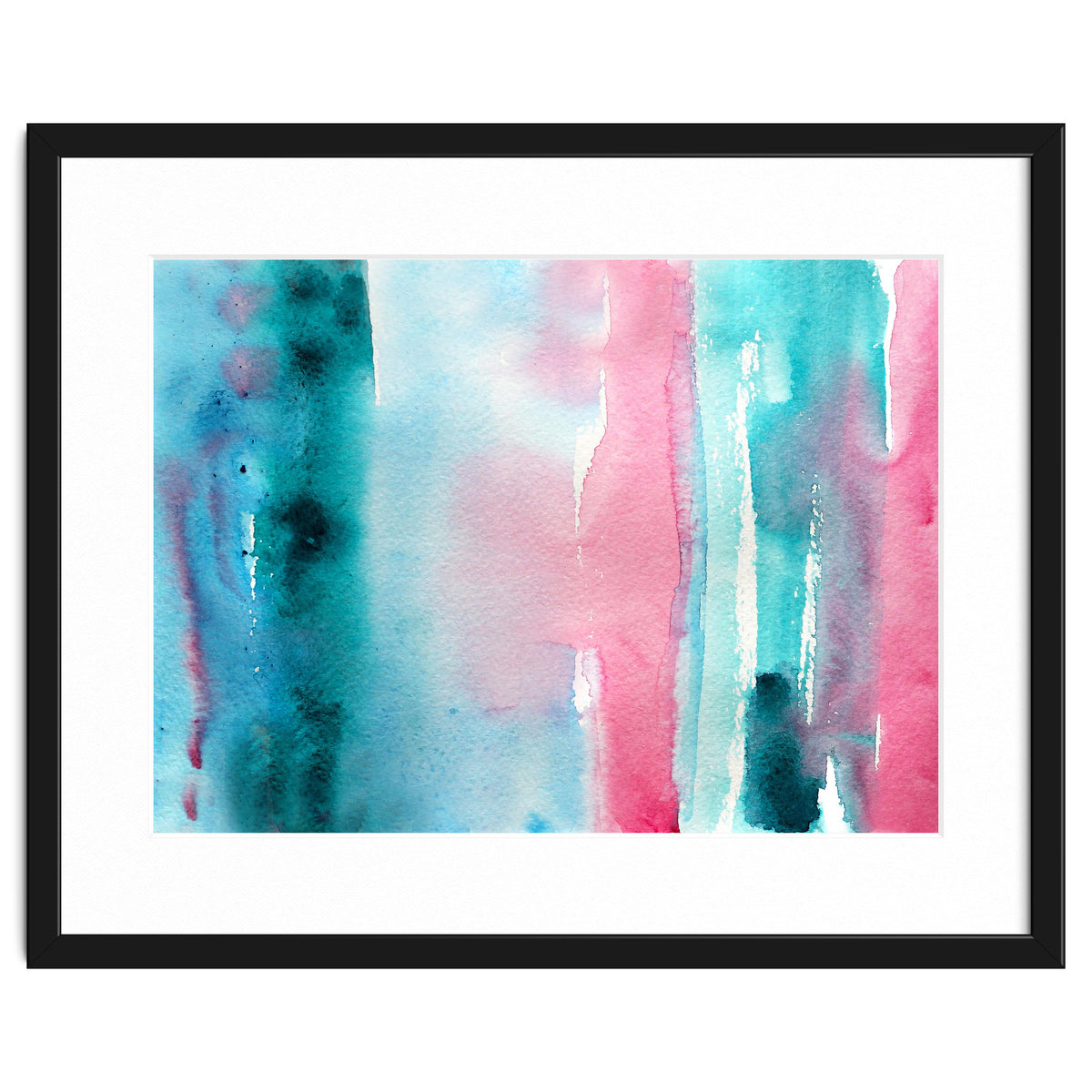 Turquoise love || abstract watercolor