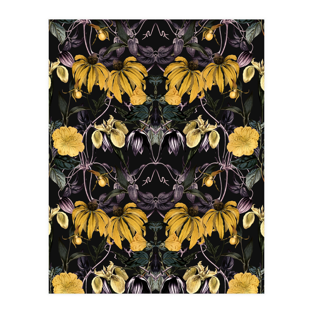 Nocturnal botanical garden kaleidoscope (Print Only)