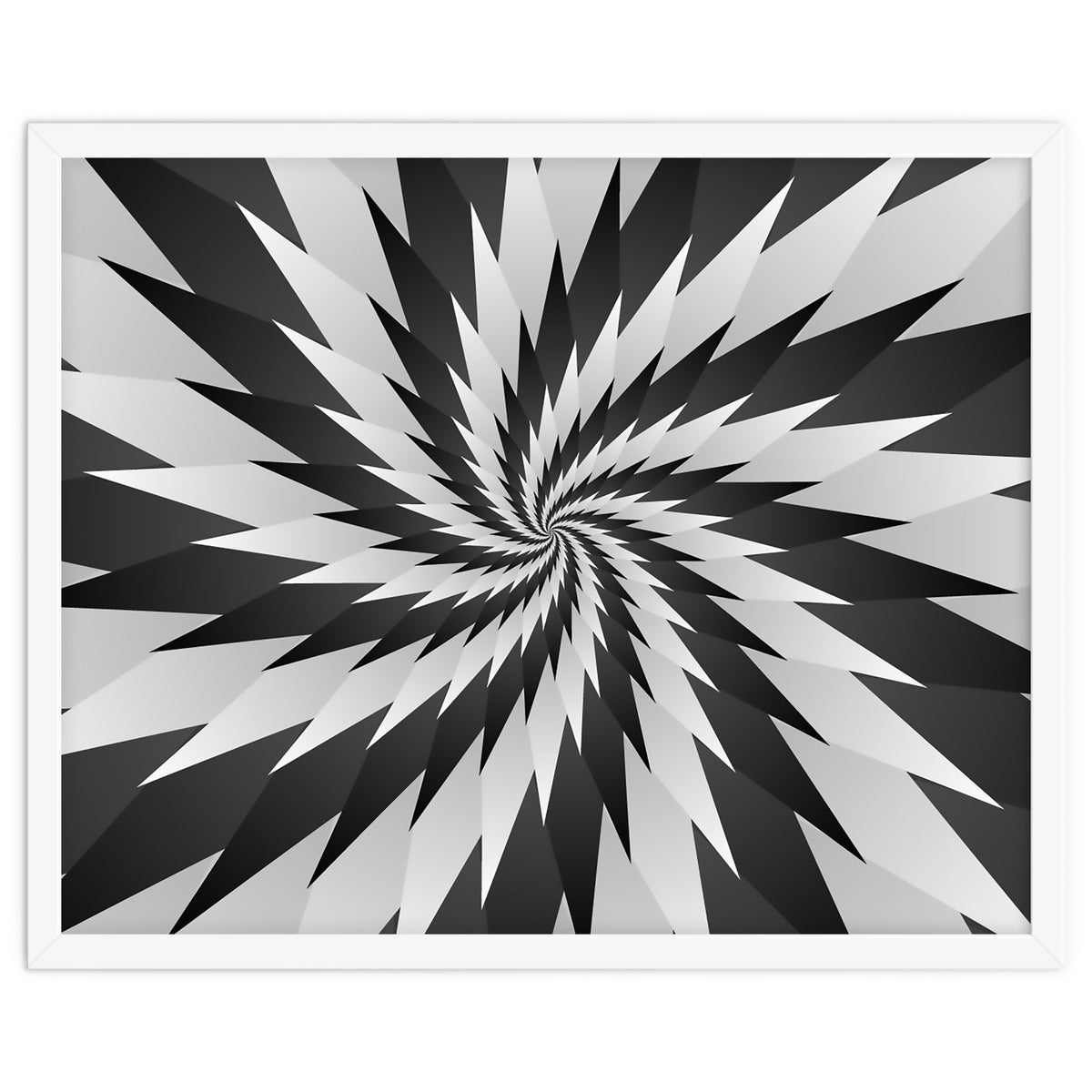 3D Abstract Swirl Monochrome Art