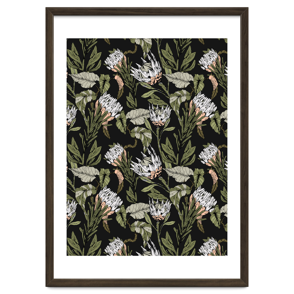 Dark pattern botanical boho