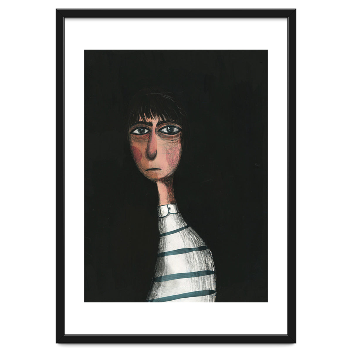 Seated Woman In Stripes