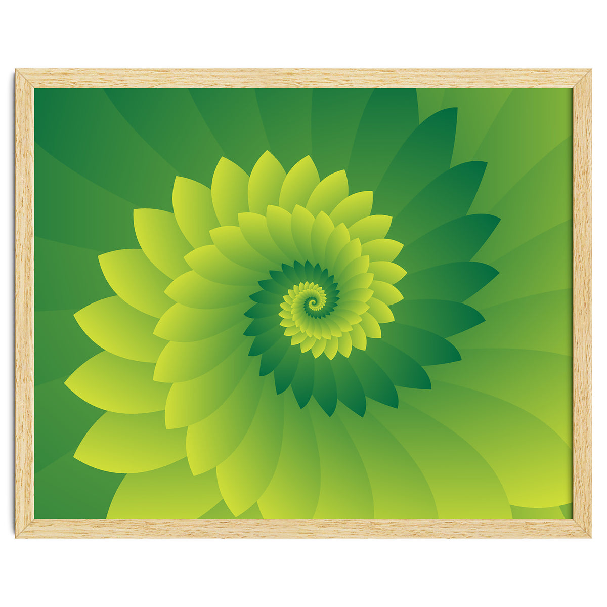 Abstract Digital GREEN FLORA 3D ART