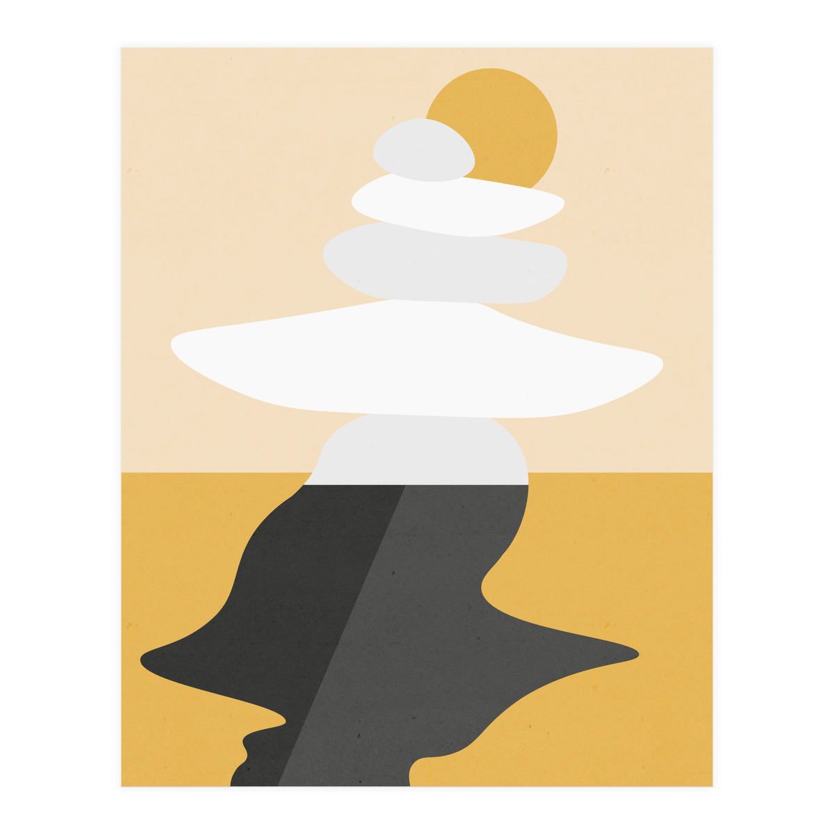 Abstract Cairn - Golden Desert (Print Only)