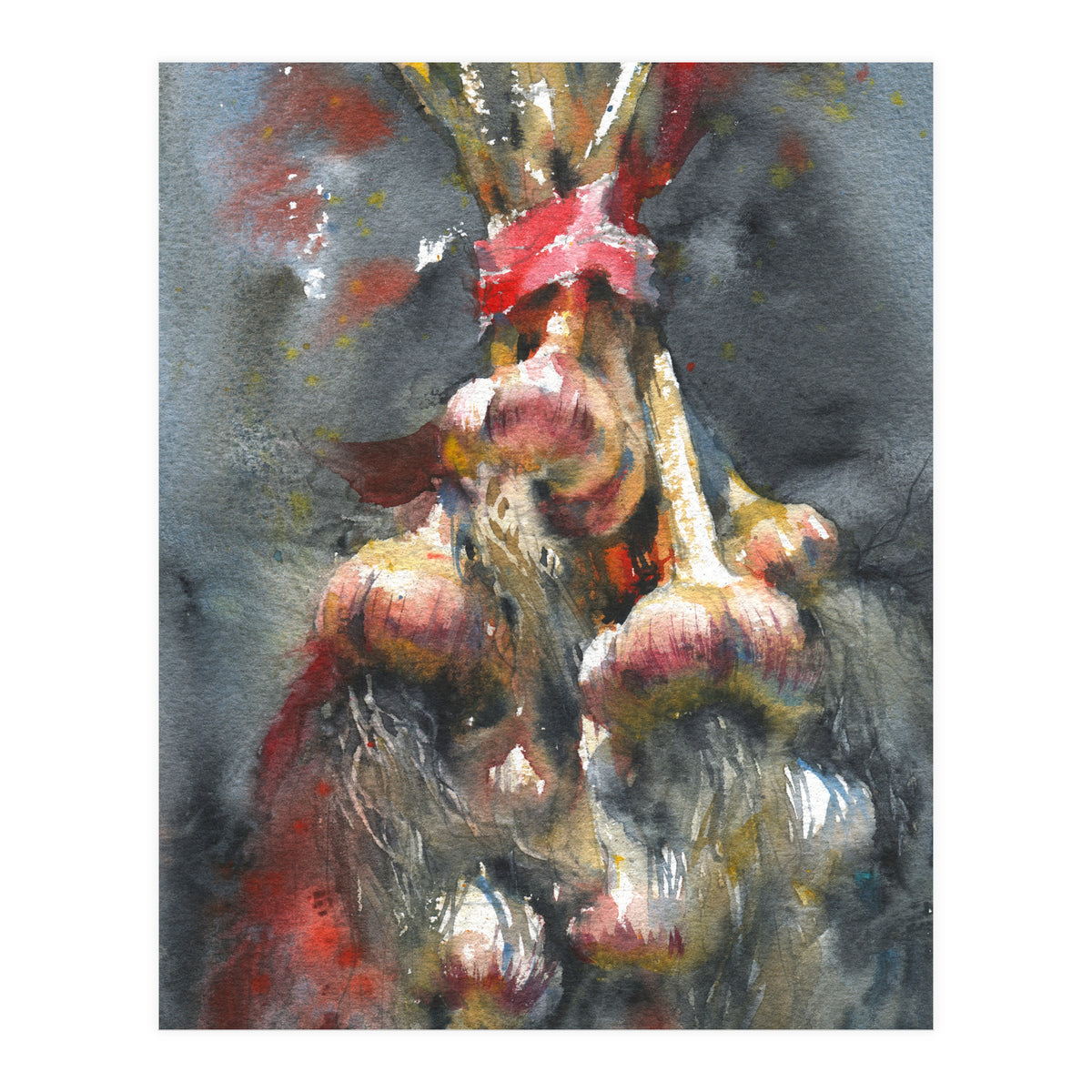 Garlic. Still-life  watercolor painting (Print Only)