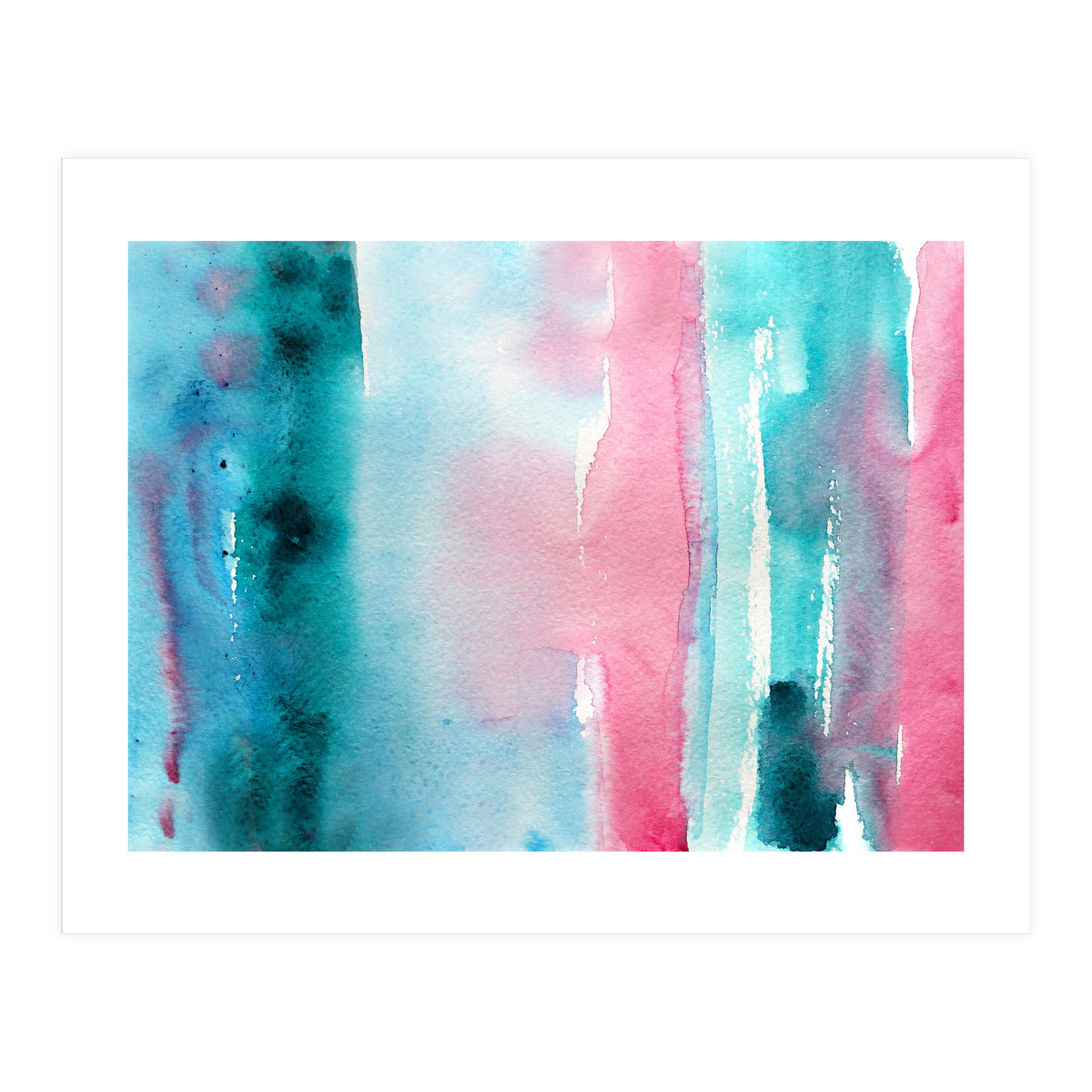 Turquoise love || abstract watercolor (Print Only)