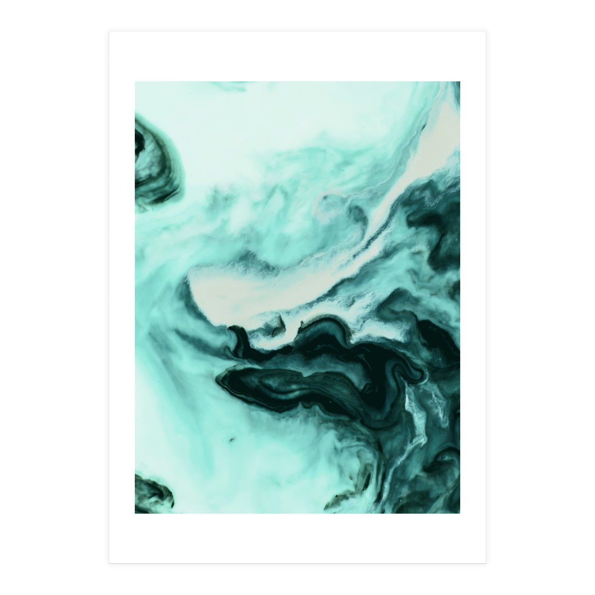 Abstract marbling mint (Print Only)