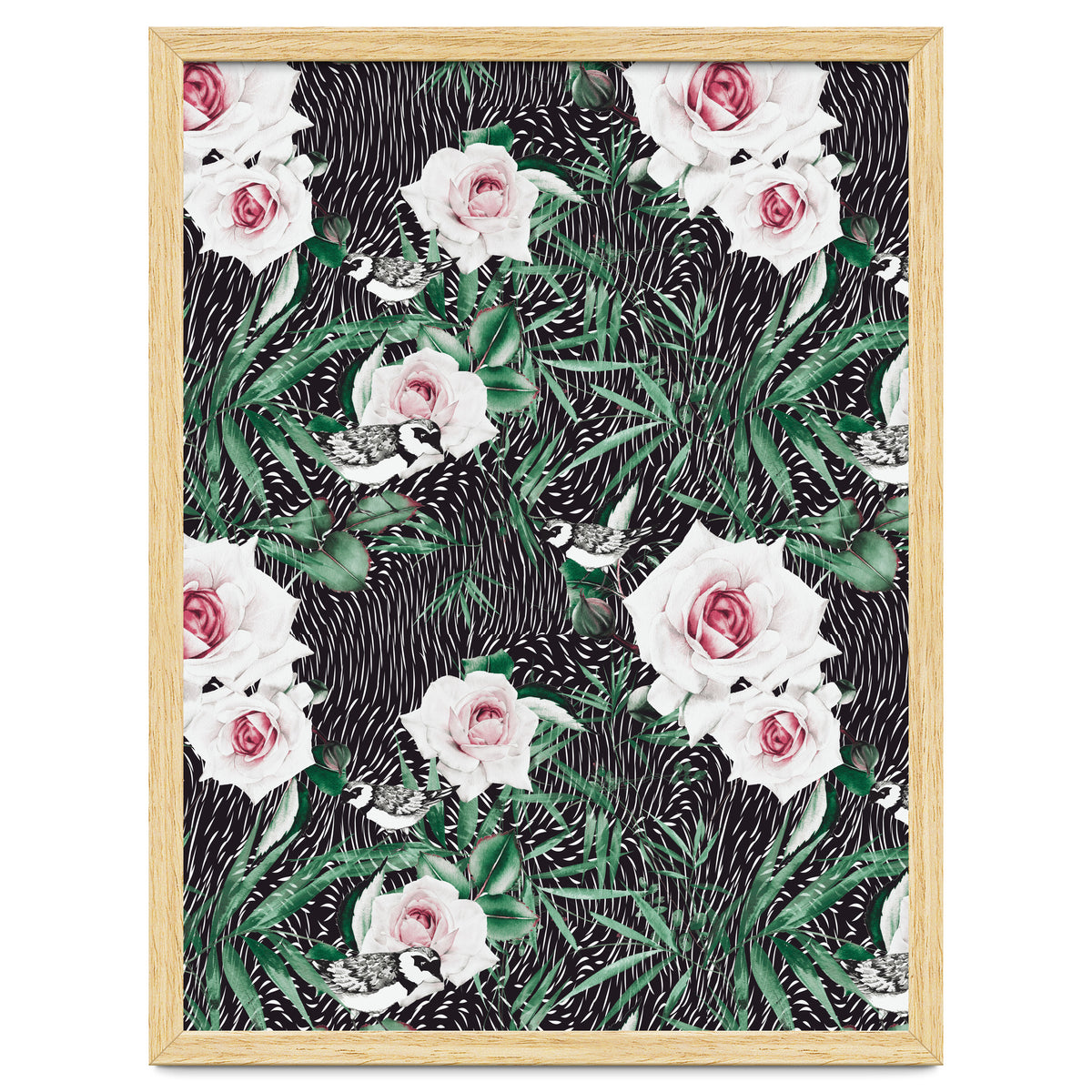 Dark flowery abstract of birds