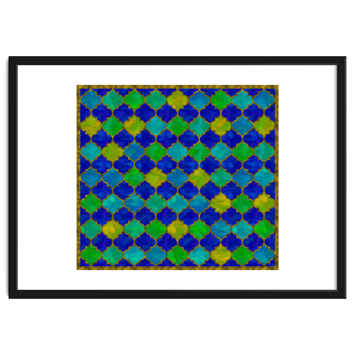 Ocean Breeze - Watercolor Moroccan Lattice