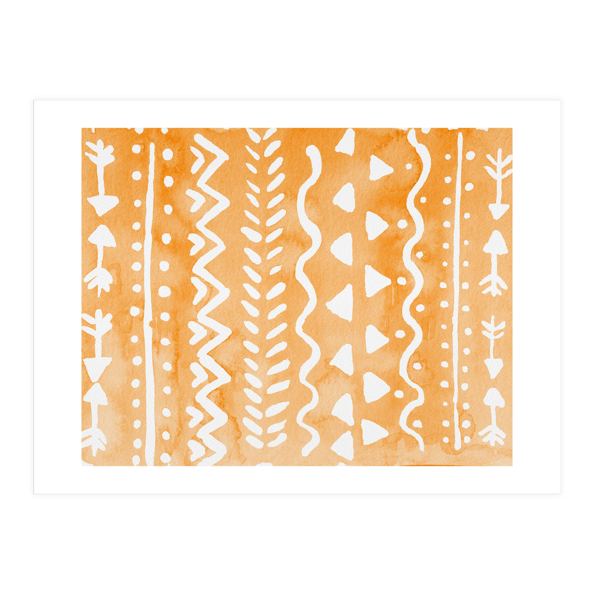 Abstract boho tribal pattern in pastel orange (Print Only)
