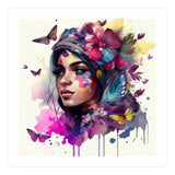 Watercolor Floral Arabian Woman #9 (Print Only) thumbnail