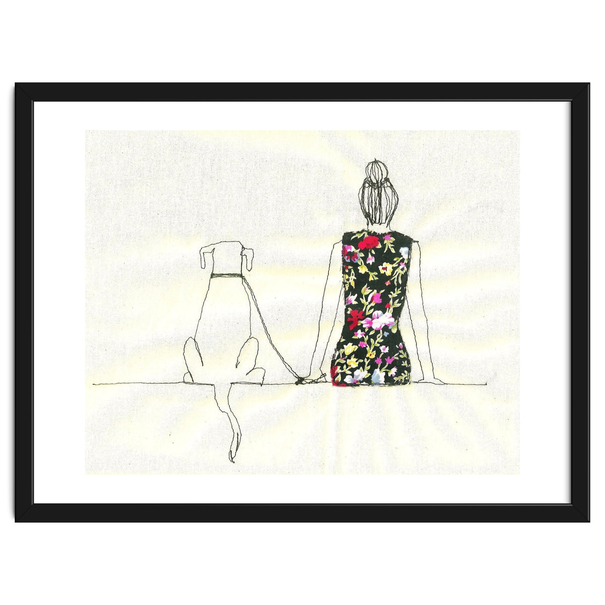 Girl And Dog Print