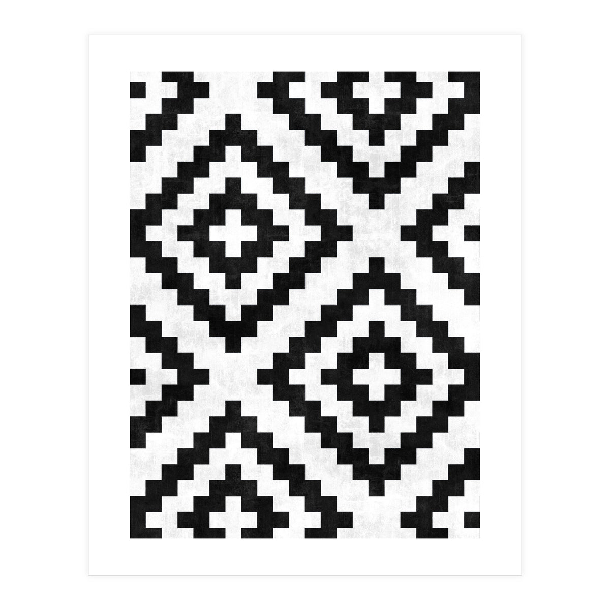 Urban Tribal Pattern No.18 - Aztec - Black and White Concrete (Print Only)