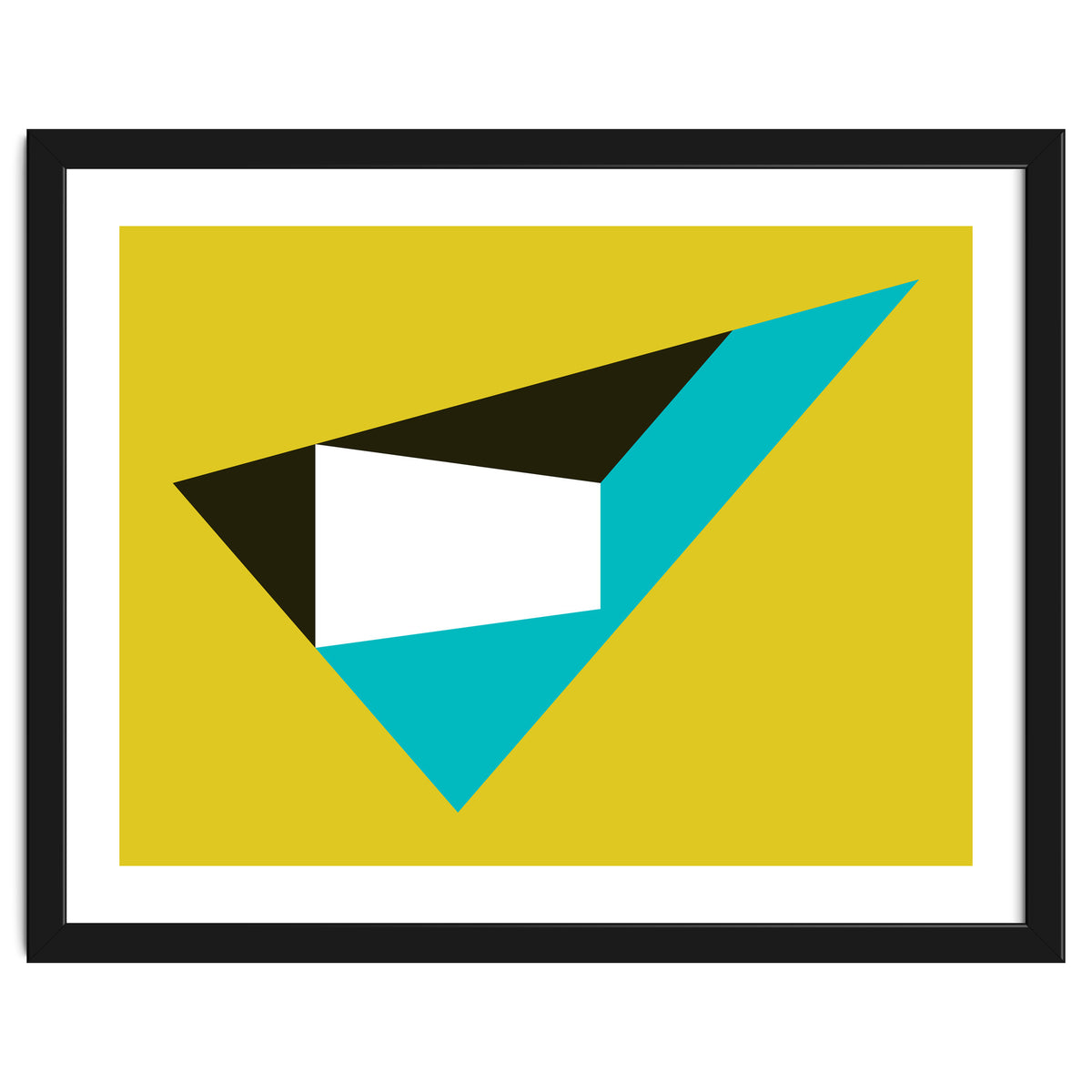 Geometric Shapes No. 39 - mustard & turquoise