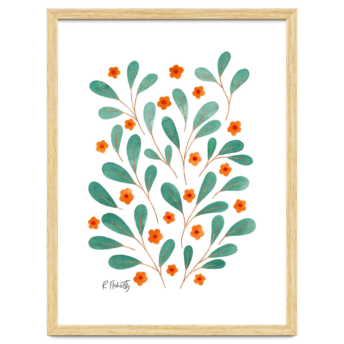 Springtime Floral | Orange and Green