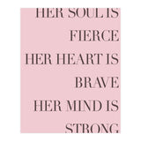 Fierce, Brave, Strong Female Empowerment Quote Pink (Print Only) thumbnail