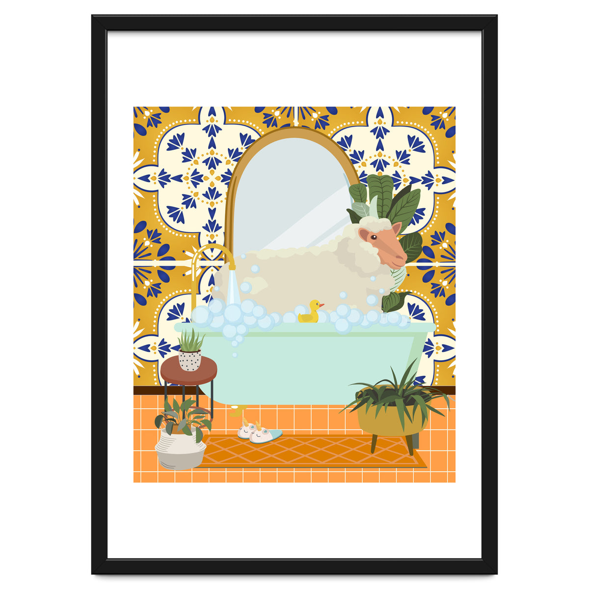 Sheep Bathing in Moroccan Style Bathroom