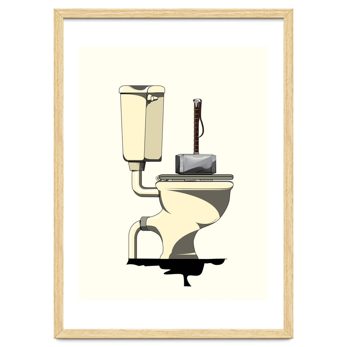 Thor's Hammer Mjolnir on the Toilet, funny bathroom humour