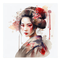 Watercolor Modern Geisha #2 (Print Only)