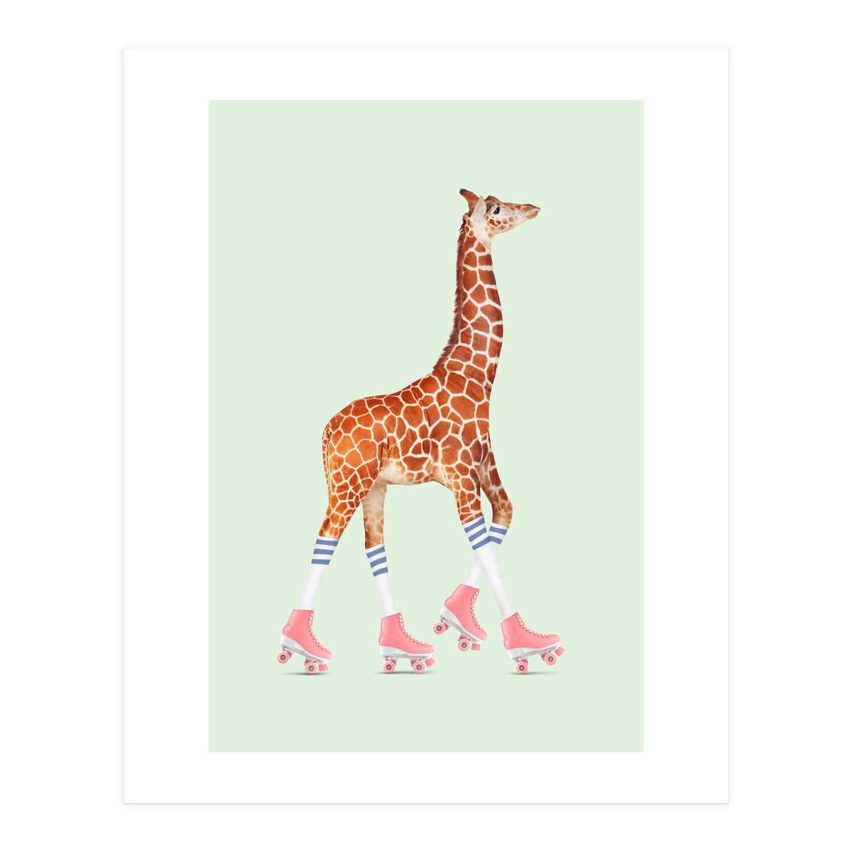 Rollerskating Giraffe (Print Only)