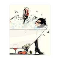 Catwoman in the Bath, funny Bathroom Humour (Print Only)