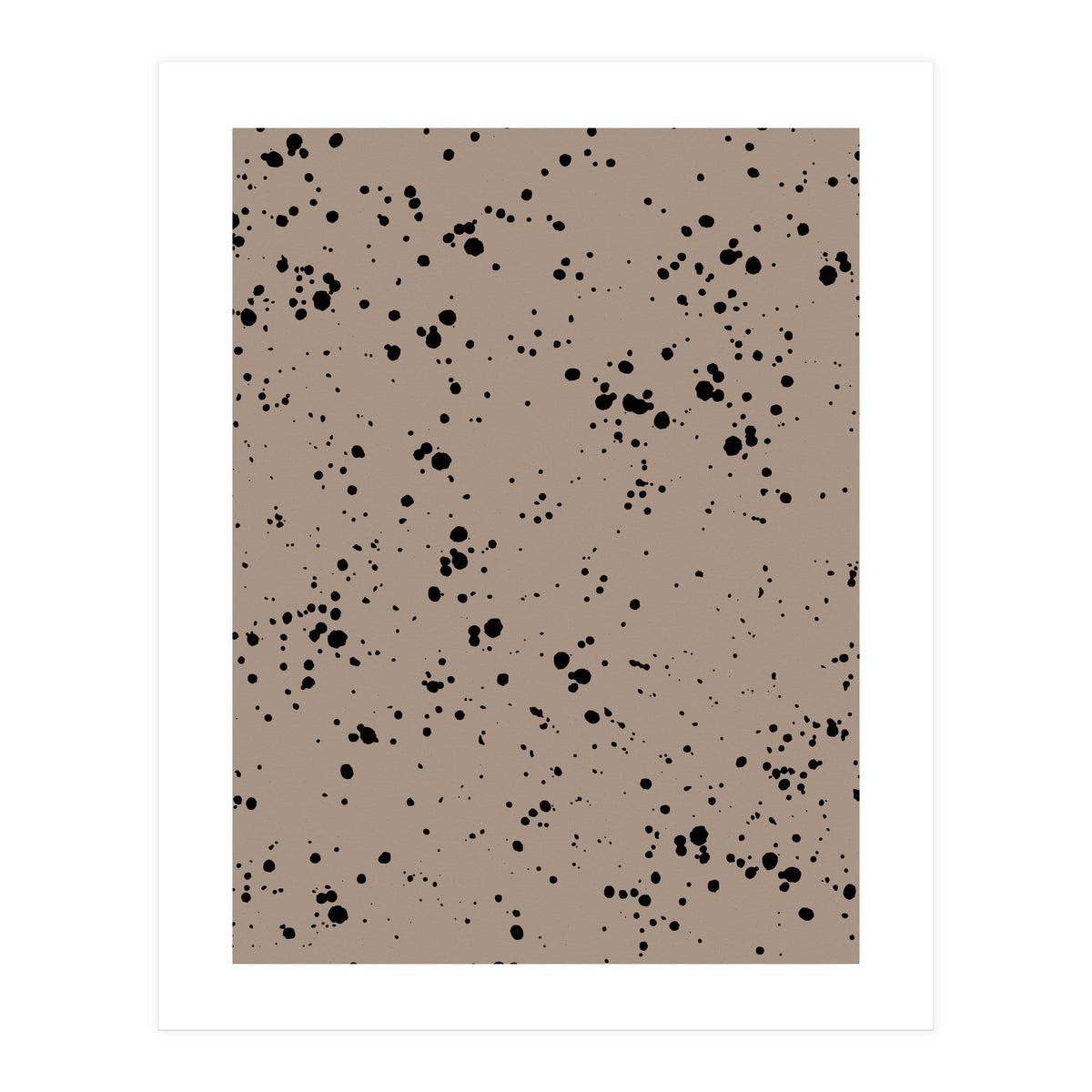 Black Paint Splatter on Dark Beige Background (Print Only)