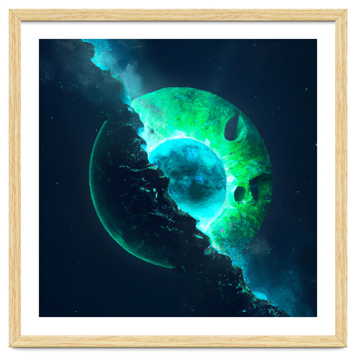 Emerald Lunar Core Cracking Open