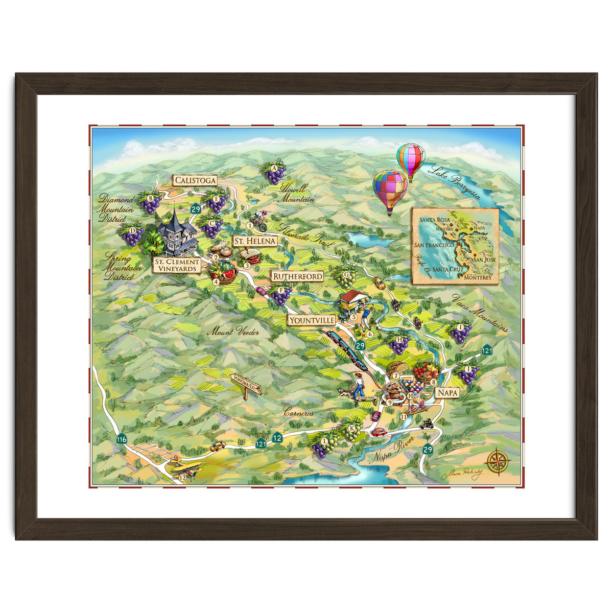 Napa Valley Illustrated Map