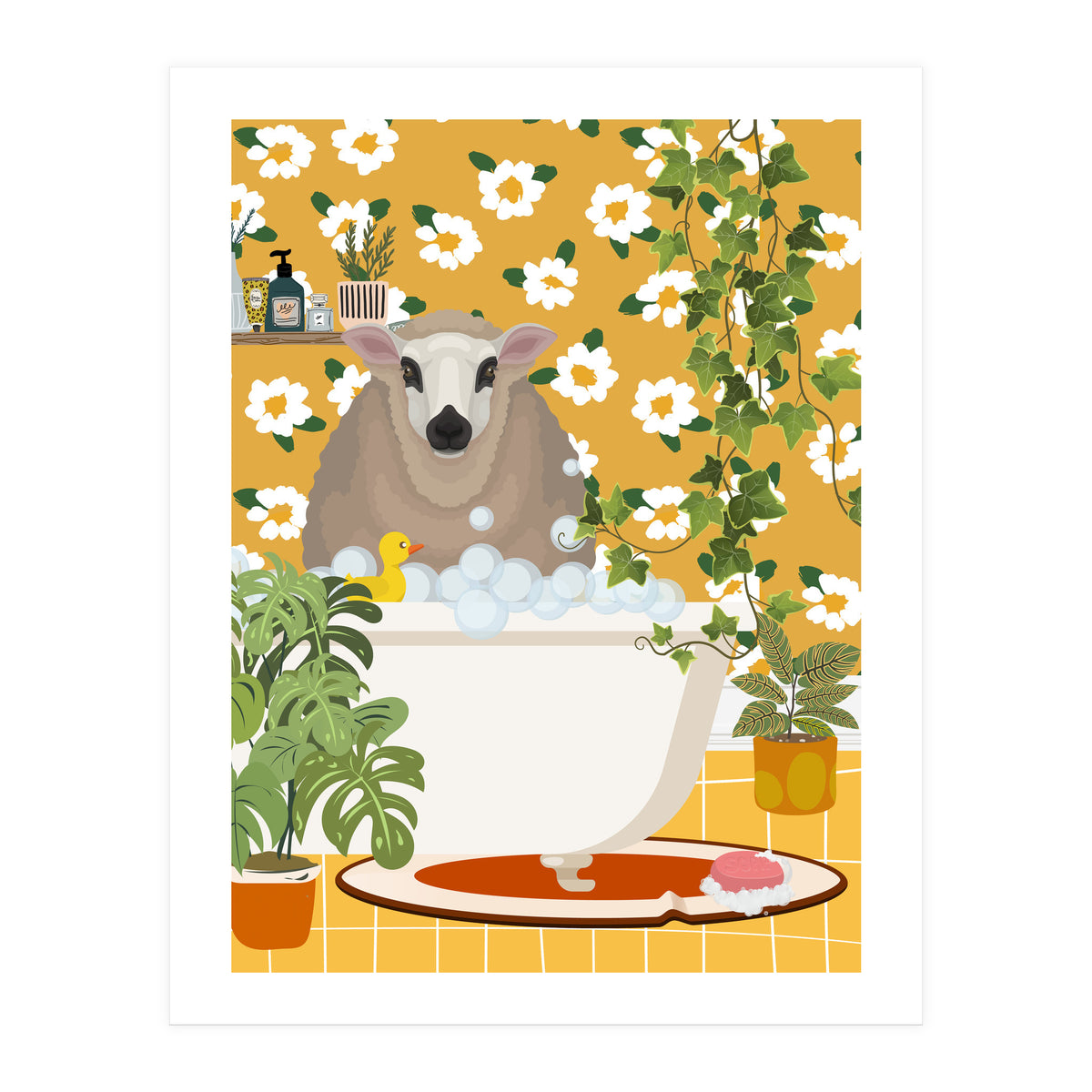 Sheep Bathing (Print Only)