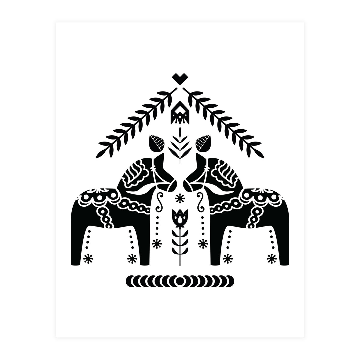 Swedish Dala Horse Folk Pattern (Print Only)