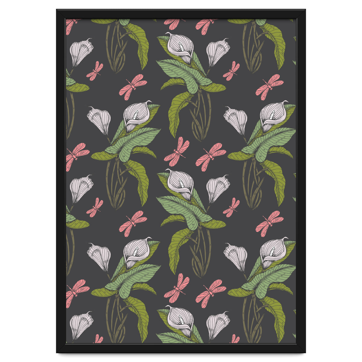 Hand drawn floral dark - 03