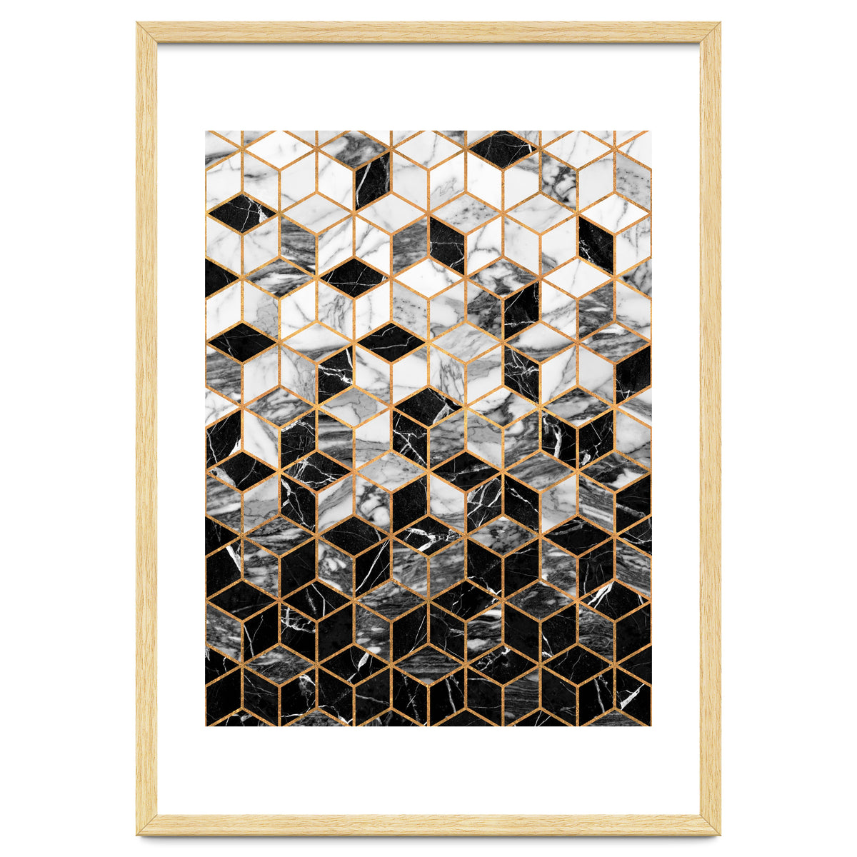 Marble Cubes - Black and White