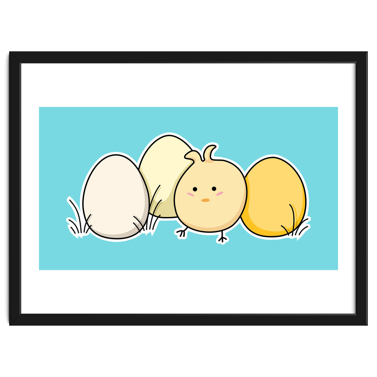 Kawaii Cute Chick And Eggs