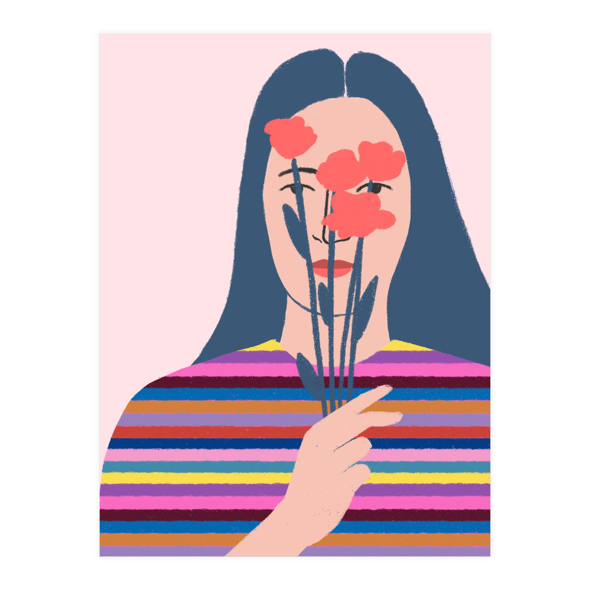 Girl With Flowers (Print Only)