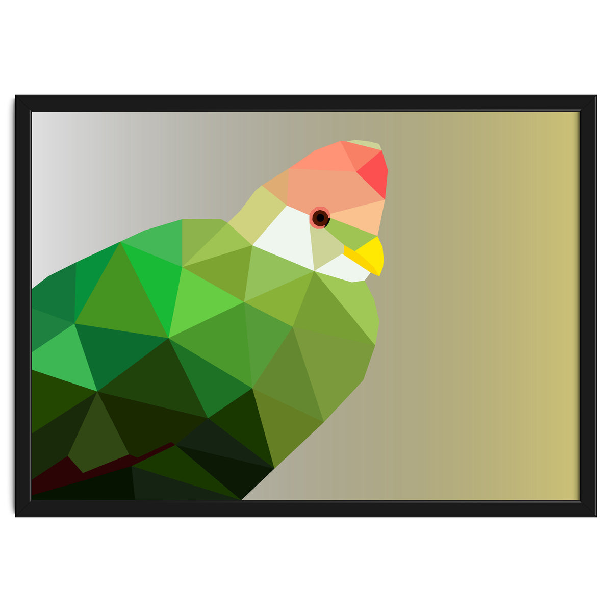 Red Crested Turaco Low Poly Art