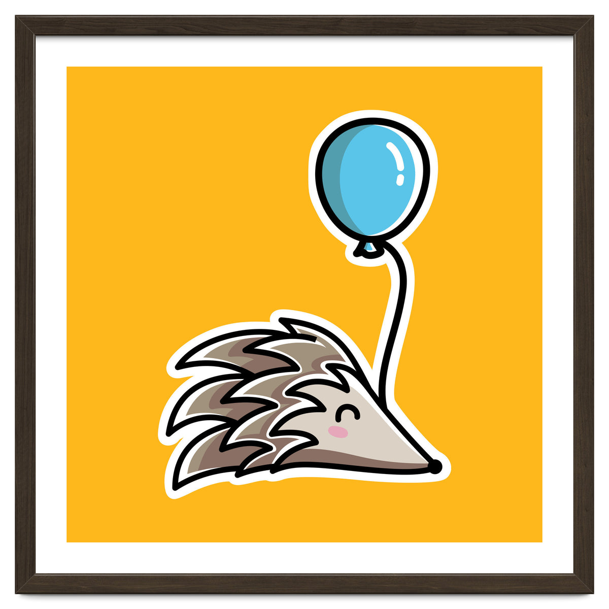 Kawaii Cute Hedgehog With Balloon